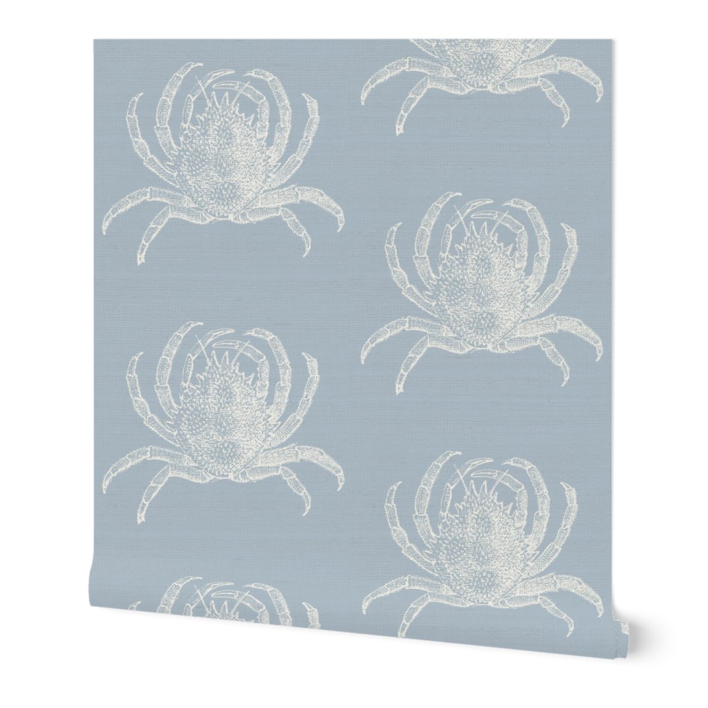 vintage looking beach house blue spider crabs