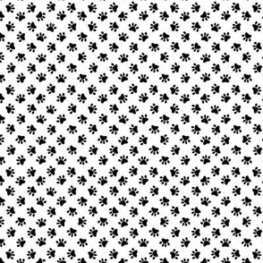 Ditsy Black and White Scattered Dog Prints