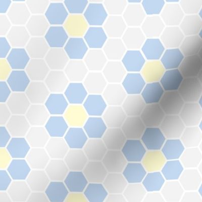 blue flower hexagon tiles