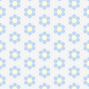 blue flower hexagon tiles