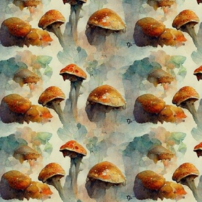 Mushrooms, watercolor