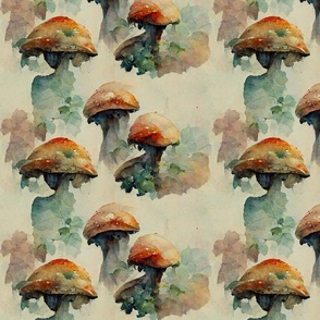 Mushrooms, watercolor