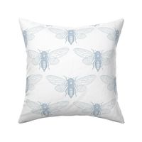 Classic  bee in beach house blue  and white
