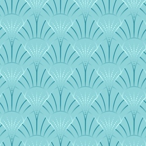 1920s Jazz Fountain Teal Blue Small