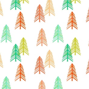  Modern Pine Trees in Festive Brights - Large