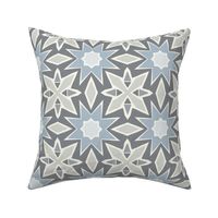 Nordic Christmas Winter Stars Grey and White
