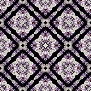 Lilac and Ivory Floral Tiles