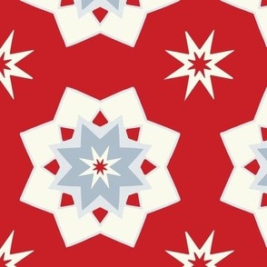 Scandinavian Christmas Stars Red and White