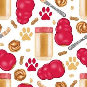 dog toys with peanut butter - white