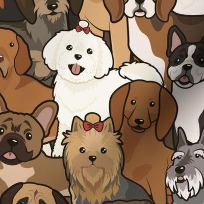 Puppy Dog Parade - A Canine Breeds Tapestry, Stacked