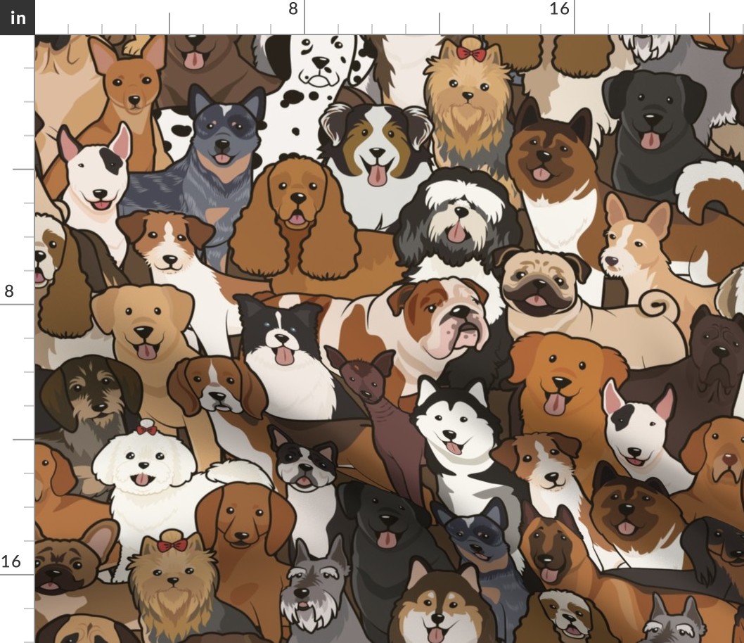 Puppy Dog Parade - A Canine Breeds Tapestry, Stacked