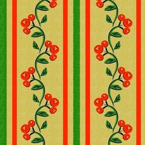 Christmas Bohemian Vine and Flower Stripe Turned 90 degrees