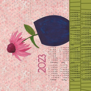 2023 Wall Calendar Pink Coneflower 