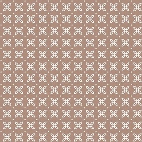 Sepal Square: Blush Beige & White Geometric Floral