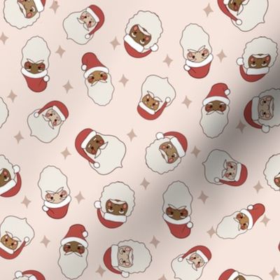 neutral santa fabric - Father Christmas fabric, boho christmas