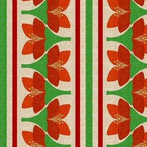 Christmas Bohemian Crocus Flower Stripe Turned 90 degrees