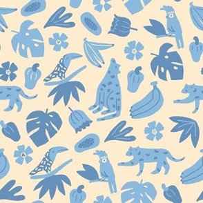 Happy Jungle in baby blue