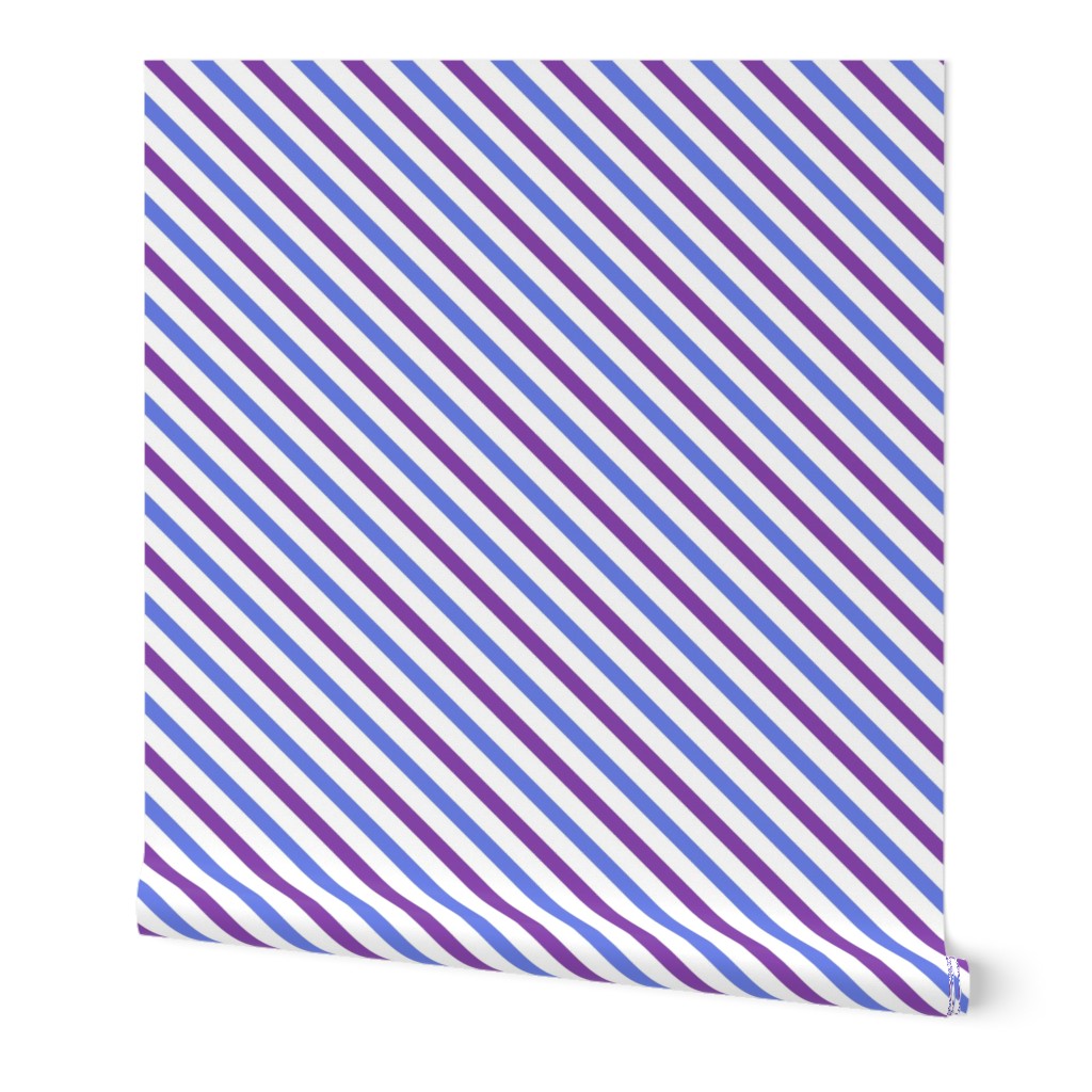 Diagonal Candy Stripe - Purple/Blue