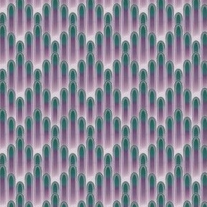 Tubular Art Deco Wallpaper - Teal and Maroon