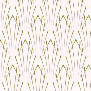 Art Deco Stroke Wallpaper -Pale Maroon and Deep Gold