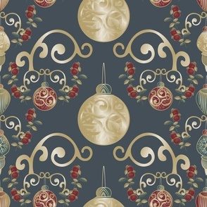 Golden Baubles_dusty blue grey