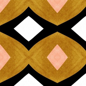 colour block diamonds -  peachy gold   - MEDIUM