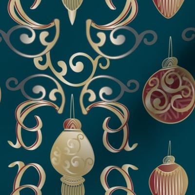 Christmas Baubles _ Teal Green