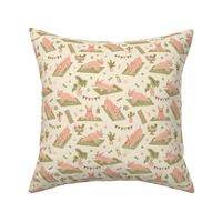 Frenchie Yogi's Den - Pink and Olive (Small)