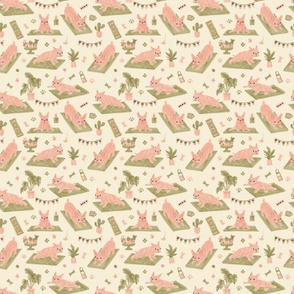 Frenchie Yogi's Den - Pink and Olive (Small)