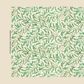 William Morris - Willow Bough - Artprint -  ART NOVEAU MUSEUM- Cotton Prints Exhibition , - William Morris Wall Hanging, William Morris Tea towel