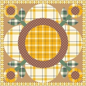 Lollipop Posey Quilt Square, fall colors