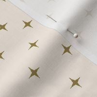 Tiny  Mustard Green Stars Coordinate - Cream White_big scale