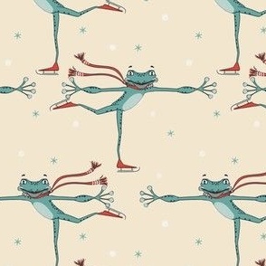 Ice skating frog