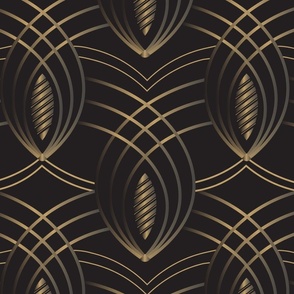 black and gold art deco