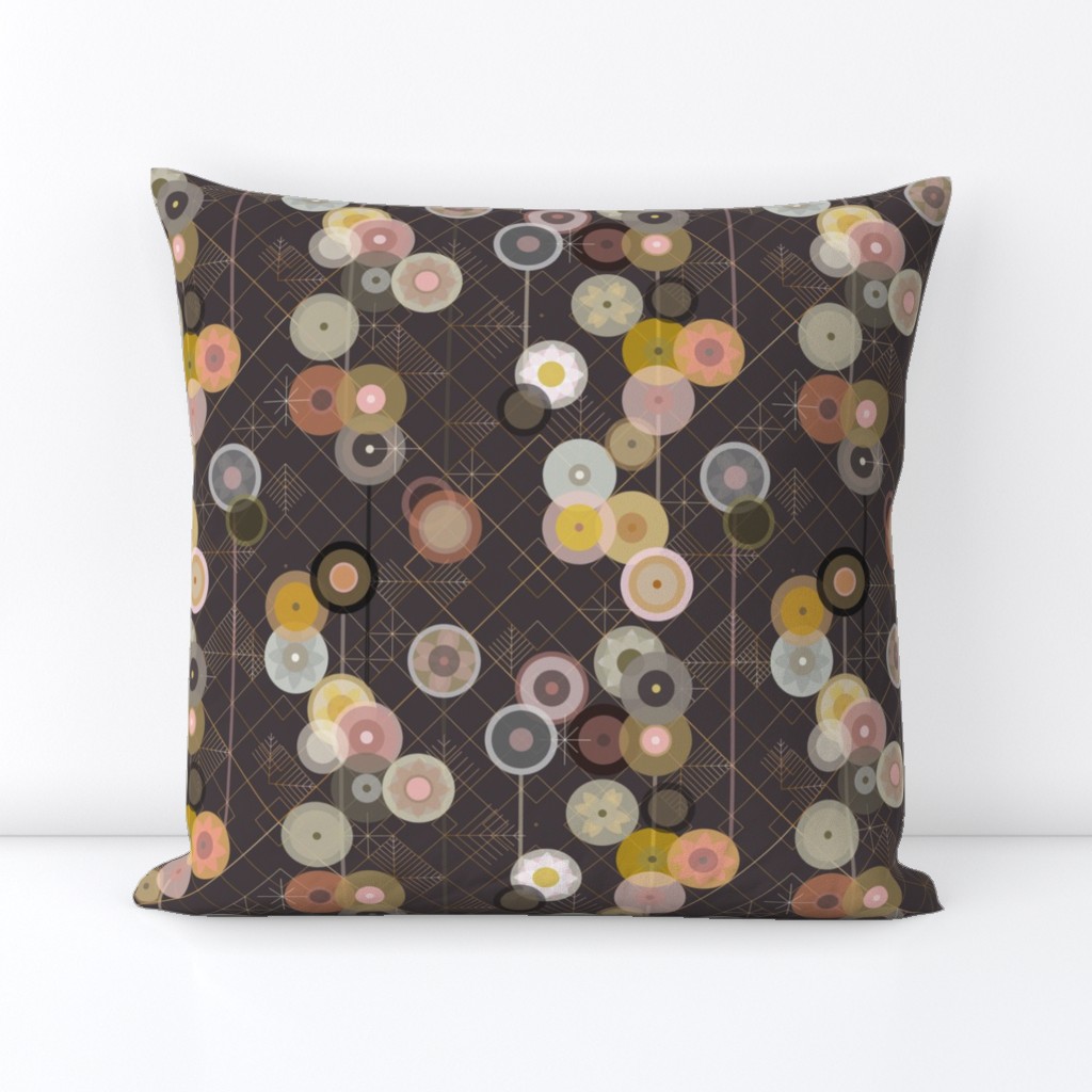 Modern 20s Artdeco abstract hollyhock - S