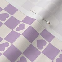 Valentines Lilac Hearts Checkerboard - CP497