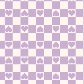 Valentines Lilac Hearts Checkerboard - CP497