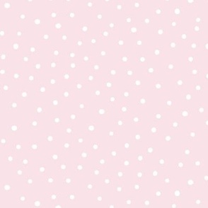 White Ditsy Dots on Pink