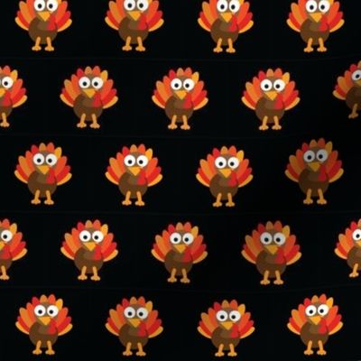 Thanksgiving day turkey on black- Cute Turkey - Turkey Black
