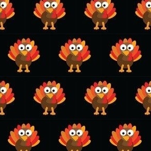 Thanksgiving day turkey on black- Cute Turkey - Turkey Black