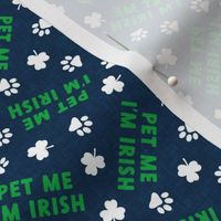 (small scale) Pet Me I'm Irish - dog St Patricks Day - navy - LAD22