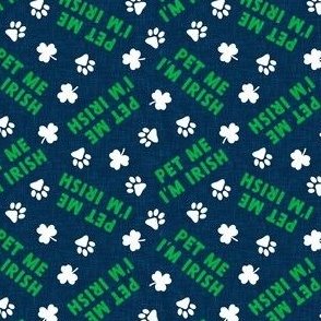 (small scale) Pet Me I'm Irish - dog St Patricks Day - navy - LAD22