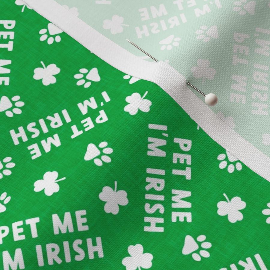 (small scale)_Pet Me I'm Irish - dog St Patricks Day - green - LAD22