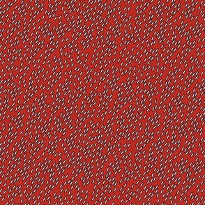 Quail Feather Ditsy dots Poppy Red