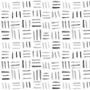 Noir criss cross minimal brush strokes - watercolor grey painted pattern a106-7