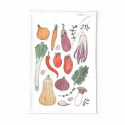 Vegetable Garden - Watercolor - Tea Towel