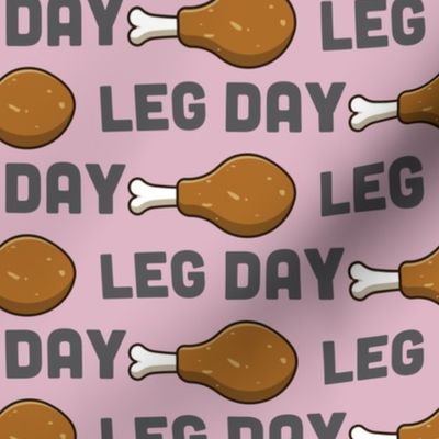 Leg Day Pun Turkey Leg Workout Pink