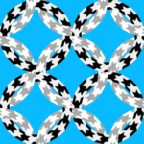 Houndstooth Circles on Blue