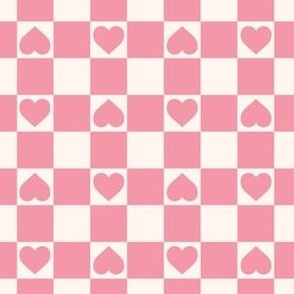 Valentines Pink Checkerboard Hearts -  CP497