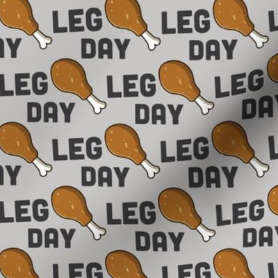 Leg Day Pun Turkey Leg Workout Grey Fitness